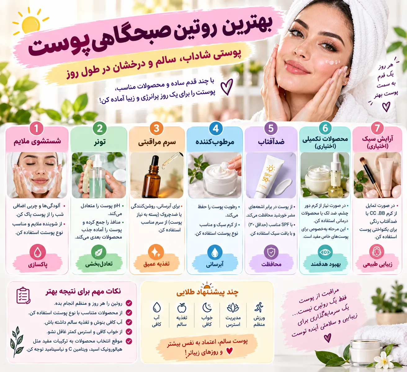 بهترین روتین صبحگاهی پوست