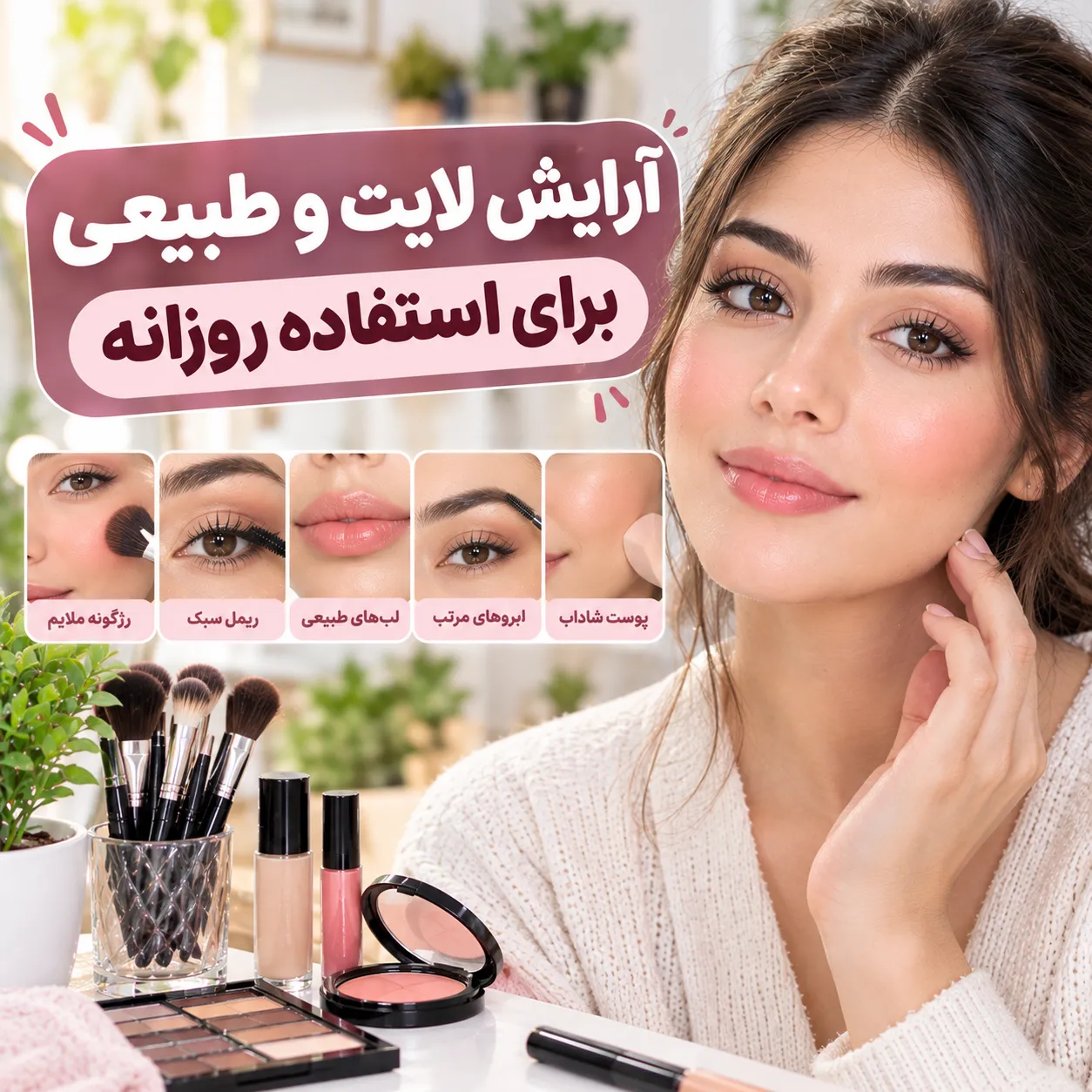 آرایش لایت و طبیعی برای استفاده روزانه