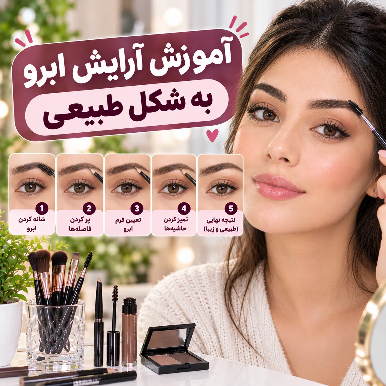 آموزش آرایش ابرو به شکل طبیعی آموزش آرایش ابرو به شکل طبیعی