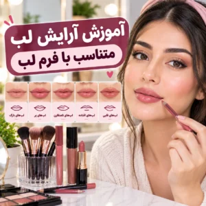آموزش آرایش لب متناسب با فرم لب
