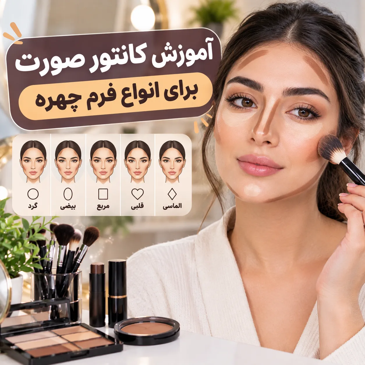 آموزش کانتور صورت برای انواع فرم چهره